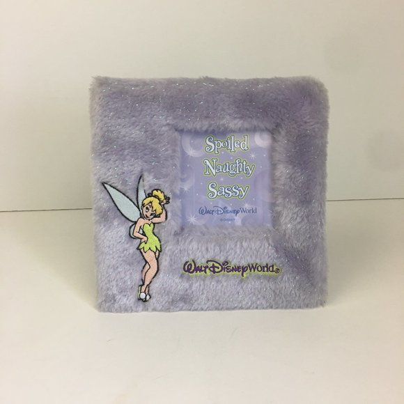 Disney World Tinkerbell Pic Frame Purple Faux Fur - Picture 3 of 8